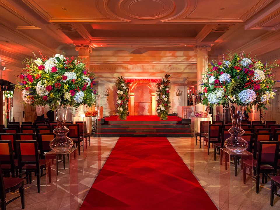 JustSeventy Bespoke Red Wedding at The Savoy Hotel